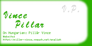 vince pillar business card